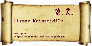 Mizser Krisztián névjegykártya